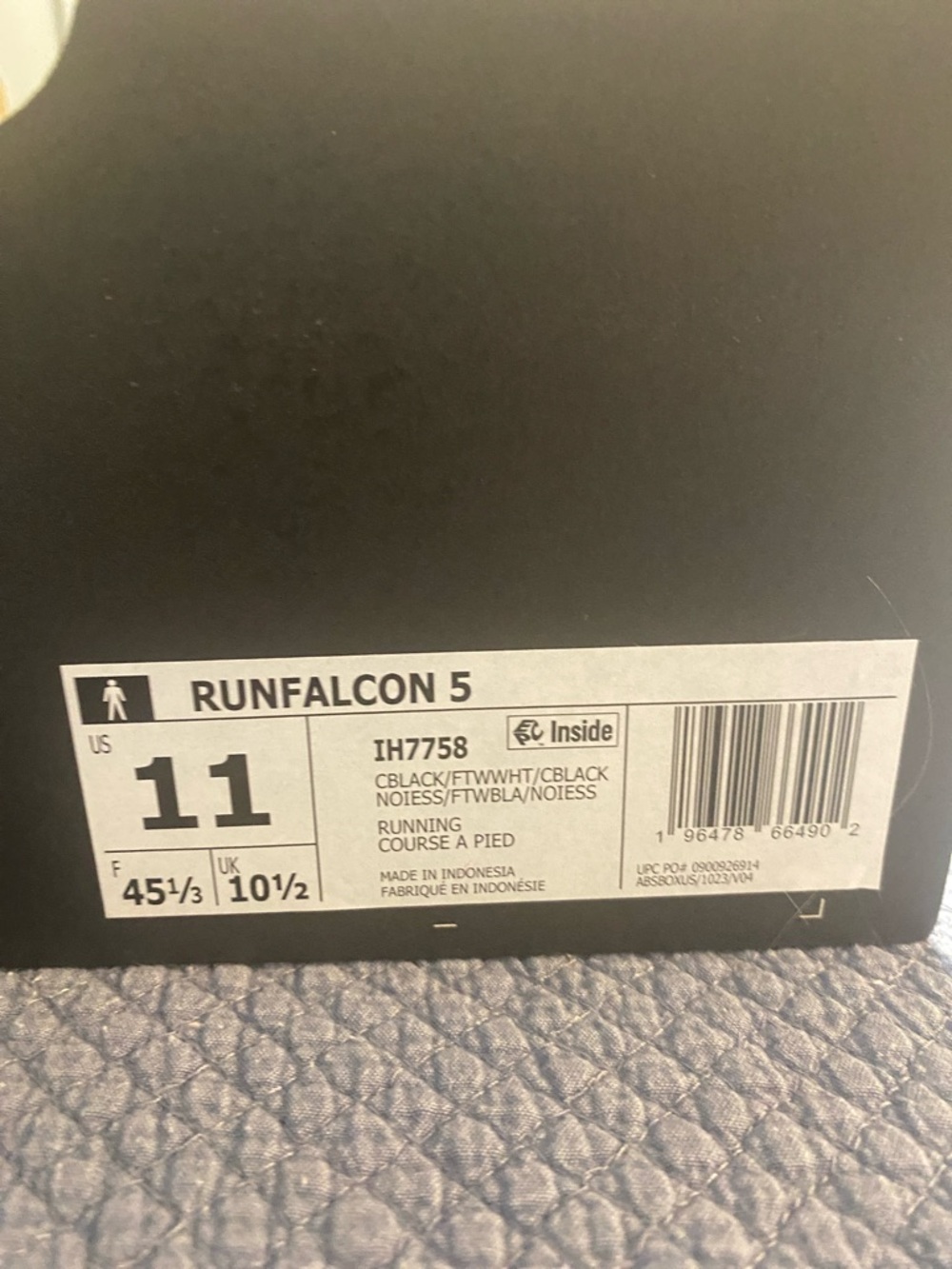 Adidas Runfalcon 5 Men’s Size 11 Black and White Shoes - Picture 3 of 6